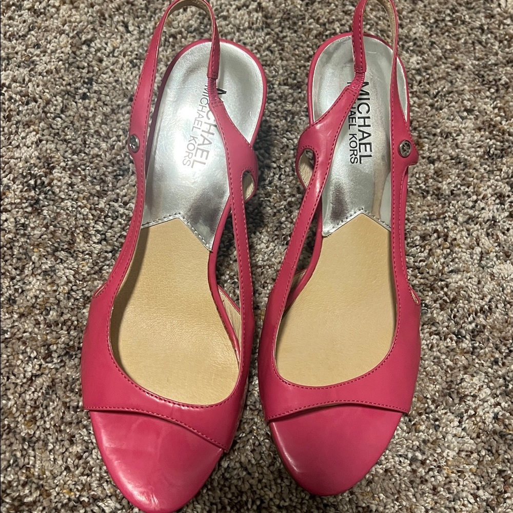 Michael Kors Fuchsia Slingback Sandals